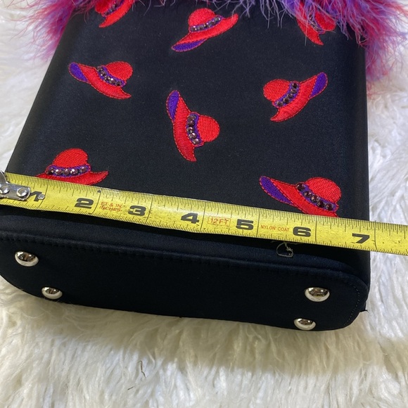 ❤️💜 -Red & Purple Hats Red Feather Trim Purse-💜❤️ - Picture 5 of 8